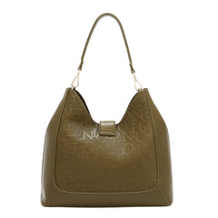 Back view of EMB17505 hobo bag with embossed “Nicole” lettering