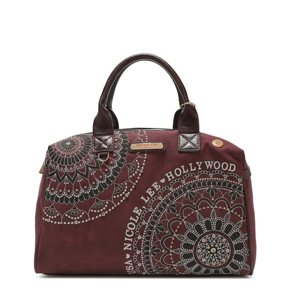 Nicole Lee “Hollywood” Satchel Bag – Wine (Mandala Print)  P16672 WINE 40%OFF