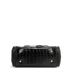 Nicole Lee P17201 Mini Satchel Bag – Black Croc Embossed with Gold Logo P17201