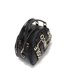 Nicole Lee P17204 Mini Satchel – Black Croc Embossed with Gold Logo