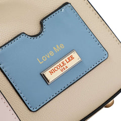 Nicole Lee P17490 Structured Satchel – Taupe with “Love Me” Card Holder