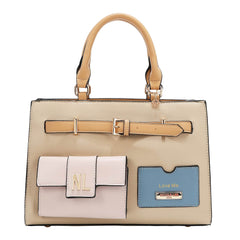 Nicole Lee P17490 Structured Satchel – Taupe with “Love Me” Card Holder