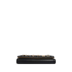 Nicole Lee P7812 “NICOLE” Flap Wallet – Black with Gold Letter Hardware