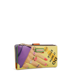 Vegan Leather RFID Bifold Wallet with Zip Wallet