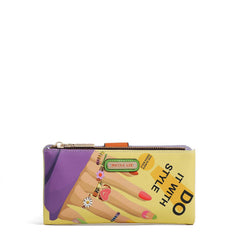 Vegan Leather RFID Bifold Wallet with Zip Wallet